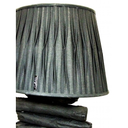 Lampa z kawałków drewna egzotycznego + abażur Czarna
